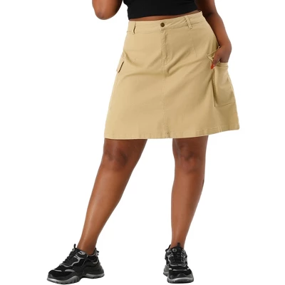 Agnes Orinda Women's Plus Size Skirt A Line Casual Above Knee Zipper Front Flare Skirts 6 Agnes Orinda Women's Plus Size Skirt A Line Casual Above Knee Zipper Front Flare Skirts - Image 6