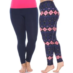Women's Pack Of 2 Plus Size Leggings - One Size Fits Most Plus - White Mark -Avene Clothing Shop GUEST 9cc5ad63 1e5a 4f71 a5d6 037598feedf8