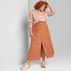 Women's Button-Front Printed Midi Skirt - Wild Fable™ -Avene Clothing Shop GUEST 9d3f549e f5e4 4c8c b693 d1363458e0f5