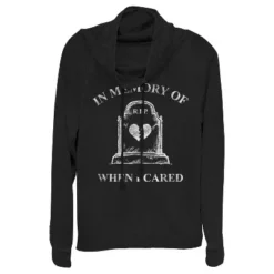 Junior's CHIN UP Halloween In Memory Of Caring Cowl Neck Sweatshirt