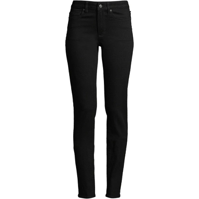 Lands' End Women's Tall Mid Rise Straight Leg Jeans - Black 2 Lands' End Women's Tall Mid Rise Straight Leg Jeans - Black - Image 2