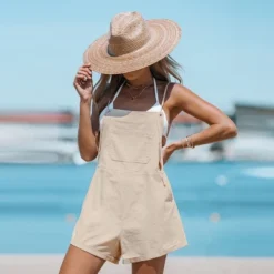 Women's Cotton Self-Tie Overalls Romper - Cupshe -Avene Clothing Shop GUEST 9dd5fb3a f835 44f3 96ca 8839549eab51