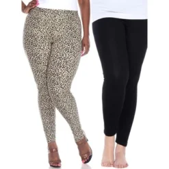 Women's Pack Of 2 Plus Size Leggings - One Size Fits Most Plus - White Mark -Avene Clothing Shop GUEST 9e3c4ba5 7b1e 4297 bdf2 64d6c68fa42d