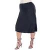24seven Comfort Apparel A Line Elastic Waist Knee Length Plus Size Skirt
