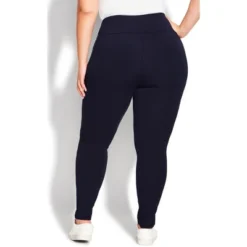 Women's Plus Size Pima High Rise Legging - Navy | AVENUE LEISURE