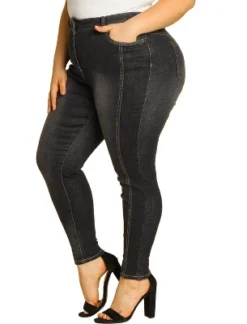 Agnes Orinda Women's Plus Size Mid Rise Stretch Washed Skinny Denim Jeans -Avene Clothing Shop GUEST a3037c66 2fa2 4bf9 bbb2 138835742904