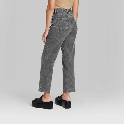Women's Super-High Rise Straight Jeans - Wild Fable™ Black Wash 2 Women's Super-High Rise Straight Jeans - Wild Fable™ Black Wash - Image 2