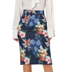 Allegra K Women's Floral Elastic Waistband Bodycon Pencil Skirt With Back Slit 13 Allegra K Women's Floral Elastic Waistband Bodycon Pencil Skirt With Back Slit -Avene Clothing Shop GUEST a44ea900 433c 4a99 a123 a65764701dd7