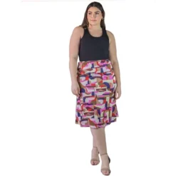 Plus Size Knee Length Abstract Print Elastic Waistband Skirt -Avene Clothing Shop GUEST a6b9c7af 1e5a 44fc 9e5d d23e7ae27b90