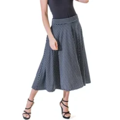 Womens Polka Dots And Pleated Pockets Midi Skirt -Avene Clothing Shop GUEST a834cf2a c5a1 4d42 8b2b 1280abec5a42