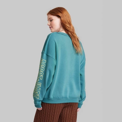 Women's Ascot + Hart Graphic Pullover Sweatshirt - Blue 2 Women's Ascot + Hart Graphic Pullover Sweatshirt - Blue - Image 2