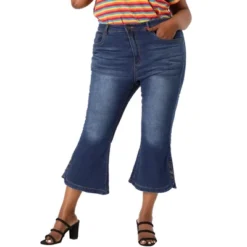Agnes Orinda Plus Size Jeans For Women Side Slit Bootcut Button Decor Wide Leg Skinny Denim Pants -Avene Clothing Shop GUEST ace05f97 4c33 4e12 8c3b 61fc67b452f7