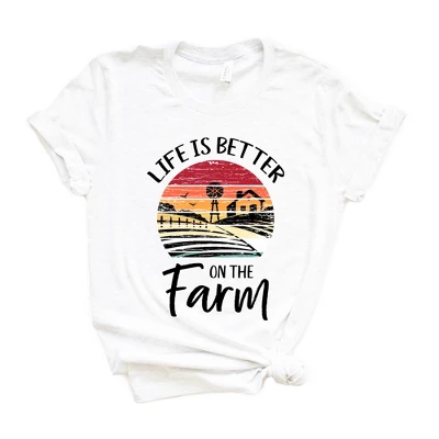 Simply Sage Market Women's Life Is Better On The Farm Sunset Short Sleeve Graphic Tee 4 Simply Sage Market Women's Life Is Better On The Farm Sunset Short Sleeve Graphic Tee - Image 4