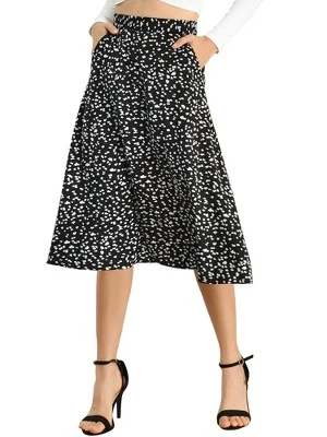 Allegra K Women's Chiffon Summer Vintage Floral Print A-Line Midi Skirts 2 Allegra K Women's Chiffon Summer Vintage Floral Print A-Line Midi Skirts - Image 2