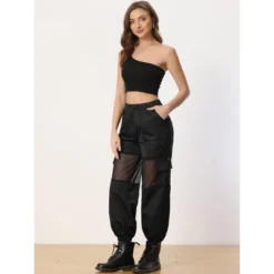 Allegra K Women's High Waist Sports Elastic Mesh Panel Sheer Baggy Cargo Pants 7 Allegra K Women's High Waist Sports Elastic Mesh Panel Sheer Baggy Cargo Pants -Avene Clothing Shop GUEST b5772d9c 4e1d 4caf 804a 27626acb544d