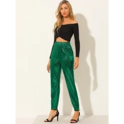 Allegra K Women's Metallic Trousers Shiny Sparkle Elastic Waist Holographic Pants 11 Allegra K Women's Metallic Trousers Shiny Sparkle Elastic Waist Holographic Pants -Avene Clothing Shop GUEST b7bdb5a0 0a59 4597 b371 31eff7445aed