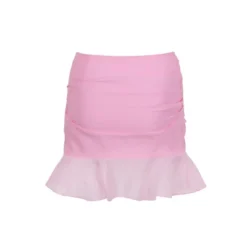 Women's Ruched Ruffle Mini Skirt - Begonia Pink -Avene Clothing Shop GUEST b8fdbe92 a891 4497 8203 64a0d2e7a50f