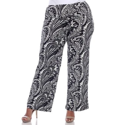 Women's Plus Size Printed Palazzo Pants - White Mark 13 Women's Plus Size Printed Palazzo Pants - White Mark - Image 13