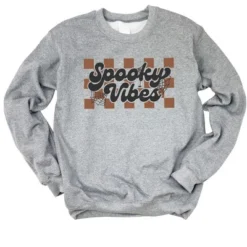 Simply Sage Market Women's Graphic Sweatshirt Checkered Spooky Vibes -Avene Clothing Shop GUEST ba9ef81c 8865 4434 b3ad df786be8ade0
