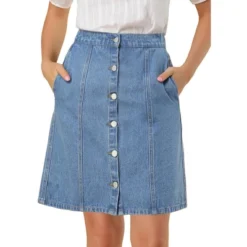 Allegra K Women's Elastic Back Short Button Down Denim Skirts With Pockets 21 Allegra K Women's Elastic Back Short Button Down Denim Skirts With Pockets -Avene Clothing Shop GUEST bb283b71 6ed3 4865 8c0f 0c3887b5c25f