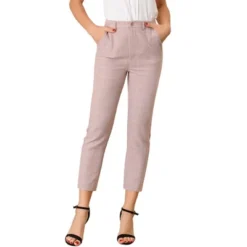 Allegra K Women's Plaid High Waist Elastic Back Office Work Ankle Pants -Avene Clothing Shop GUEST bb4b276e 3dc5 43a9 ac9c e1315768f517