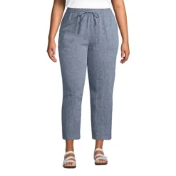 Lands' End Women's High Rise Pull On Tie Waist Linen Crop Pants -Avene Clothing Shop GUEST bc6844bc 7aa7 4622 a8bb 1cbe83da2c7d