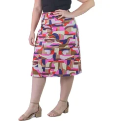 Plus Size Knee Length Abstract Print Elastic Waistband Skirt -Avene Clothing Shop GUEST bcd52f89 ce58 45b9 8fd3 2c10b7b80dfd