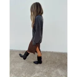 Women's Ascot + Hart Leopard Print Graphic Maxi Skirt - Brown -Avene Clothing Shop GUEST bcf1d2e1 f9db 4ec8 951b 181b6f7bcf97