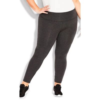 Women's Plus Size Pima High Rise Legging Charcoal - Tall | AVENUE LEISURE 9 Women's Plus Size Pima High Rise Legging Charcoal - Tall | AVENUE LEISURE - Image 9