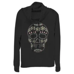 Junior's Lost Gods Halloween Sugar Skull Cowl Neck Sweatshirt -Avene Clothing Shop GUEST c447c172 57a3 4a07 a979 4ef898fc9f60