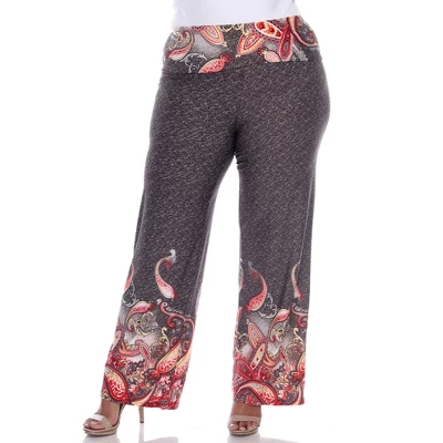 Women's Plus Size Printed Palazzo Pants - White Mark 15 Women's Plus Size Printed Palazzo Pants - White Mark - Image 15