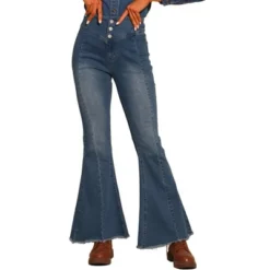 Allegra K Women's Bell Bottom High Rised Classic Flared Denim Pants -Avene Clothing Shop GUEST c91971a6 0f8c 4cfc 8a28 23ed110ddcc7