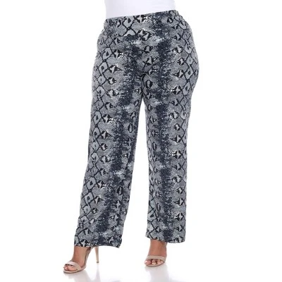 Women's Plus Size Printed Palazzo Pants - White Mark 20 Women's Plus Size Printed Palazzo Pants - White Mark - Image 20
