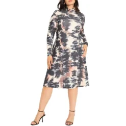 ELOQUII Women’s Plus Size A-Line Midi Skirt