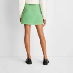 Women's Felt Double Front Pocket Mini Skirt - Future Collective™ With Reese Blutstein Green