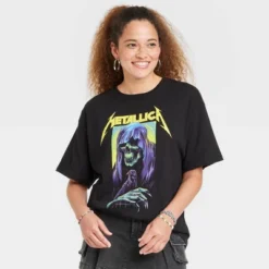 Women's Halloween Metallica Oversized Short Sleeve Graphic T-Shirt - Black -Avene Clothing Shop GUEST d2390e4a 779d 4ad2 ba91 0c6df44469a4