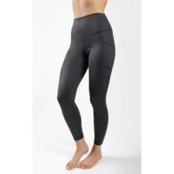 90 Degree By Reflex Womens Wonderlink Vintage Elastic Free High Waist Side Pocket 7/8 Ankle Legging