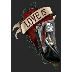 Women's The Nightmare Before Christmas Halloween Sally Heart Love Is T-Shirt