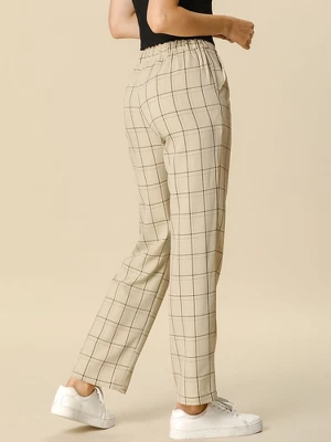 Allegra K Women's Plaid Elastic Waist Casual Work Office Long Trousers 3 Allegra K Women's Plaid Elastic Waist Casual Work Office Long Trousers - Image 3