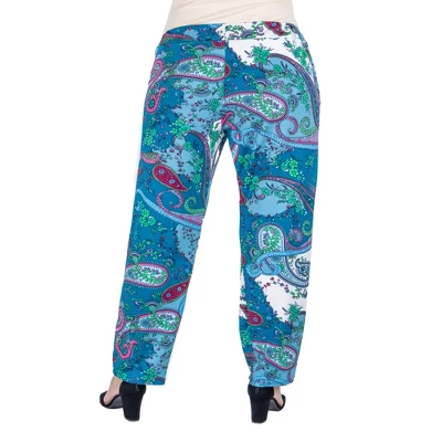 24seven Comfort Apparel Paisley Stretch Waist Plus Size Trouser Pants Pockets 2 24seven Comfort Apparel Paisley Stretch Waist Plus Size Trouser Pants Pockets - Image 2