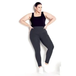 Women's Plus Size Supima® High Rise Legging Charcoal - Average | AVENUE LEISURE -Avene Clothing Shop GUEST d6efc2bd f796 4e4e 8b13 f26f1d339f6b