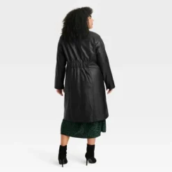 Women's Faux Leather Trench Coat - Ava & Vivā¢