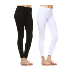 Women's Pack Of 2 Solid Leggings - One Size Fits Most - White Mark -Avene Clothing Shop GUEST d7ce5aef 0398 4fb3 915c d256bb2f5e5d