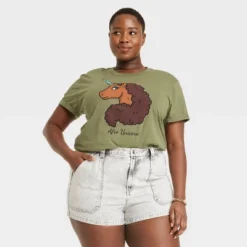 Women's Afro Unicorn Short Sleeve Graphic Boyfriend T-Shirt - Green 7 Women's Afro Unicorn Short Sleeve Graphic Boyfriend T-Shirt - Green -Avene Clothing Shop GUEST d89ded8e c677 44d6 ad7f 8919196ca138