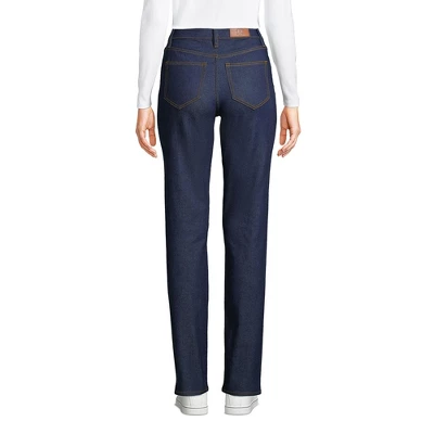 Lands' End Women's Recover High Rise Straight Leg Blue Jeans 1 Lands' End Women's Recover High Rise Straight Leg Blue Jeans