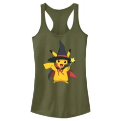Junior's Pokemon Halloween Pikachu Magic Wand Racerback Tank Top -Avene Clothing Shop GUEST d8f3f72c 1c99 4abb b393 0799582289f3