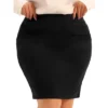 Agnes Orinda Women's Plus Size High Waist Stretch Office Work Bodycon Pencil Skirt