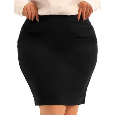 Agnes Orinda Women's Plus Size High Waist Stretch Office Work Bodycon Pencil Skirt 1 Agnes Orinda Women's Plus Size High Waist Stretch Office Work Bodycon Pencil Skirt