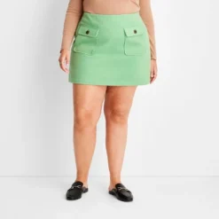 Women's Felt Double Front Pocket Mini Skirt - Future Collective™ With Reese Blutstein Green -Avene Clothing Shop GUEST dcec4c06 1360 431e 9908 08c2203f68b5