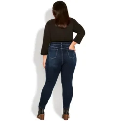 Women's Plus Size Serendipity Zip Jean - Dark Wash | EVANS